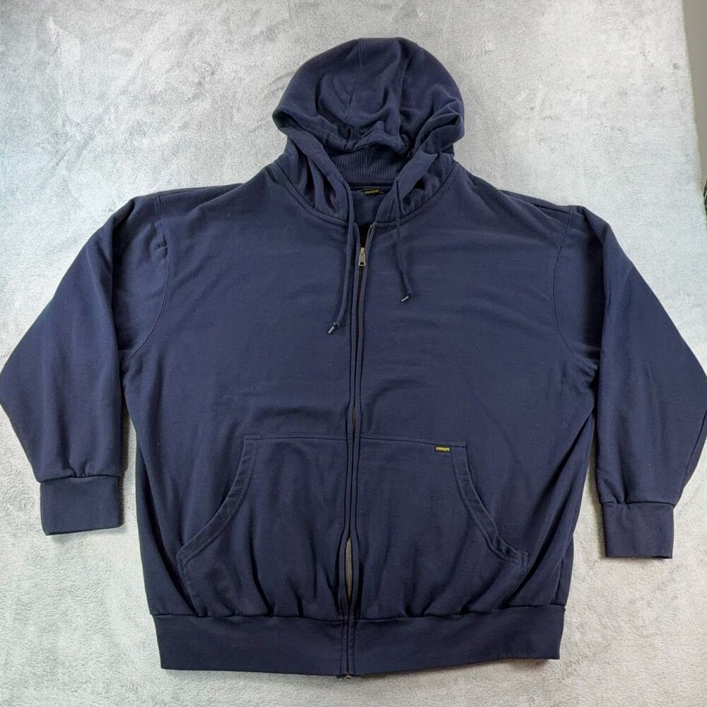 Stanley Men's Full Zip Hoodie Blue Fleece Big & Tall 3XLT Logo Pockets